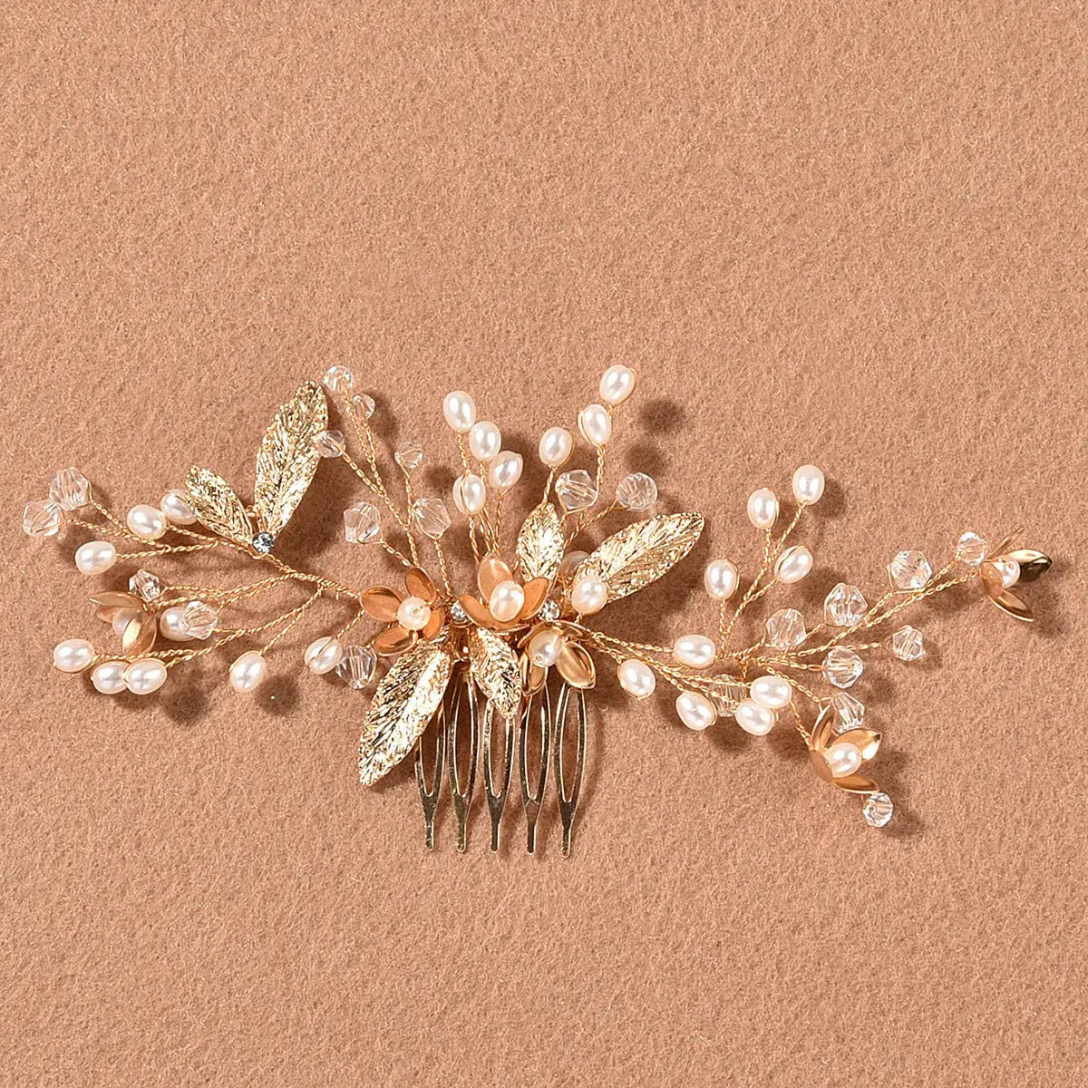 Silver/Gold/Pearl/Rhinestone Hair Accessories, Crystal Bridal Headdress/Hair Combs for Women & Girls-hair accessories-SWEET T 52
