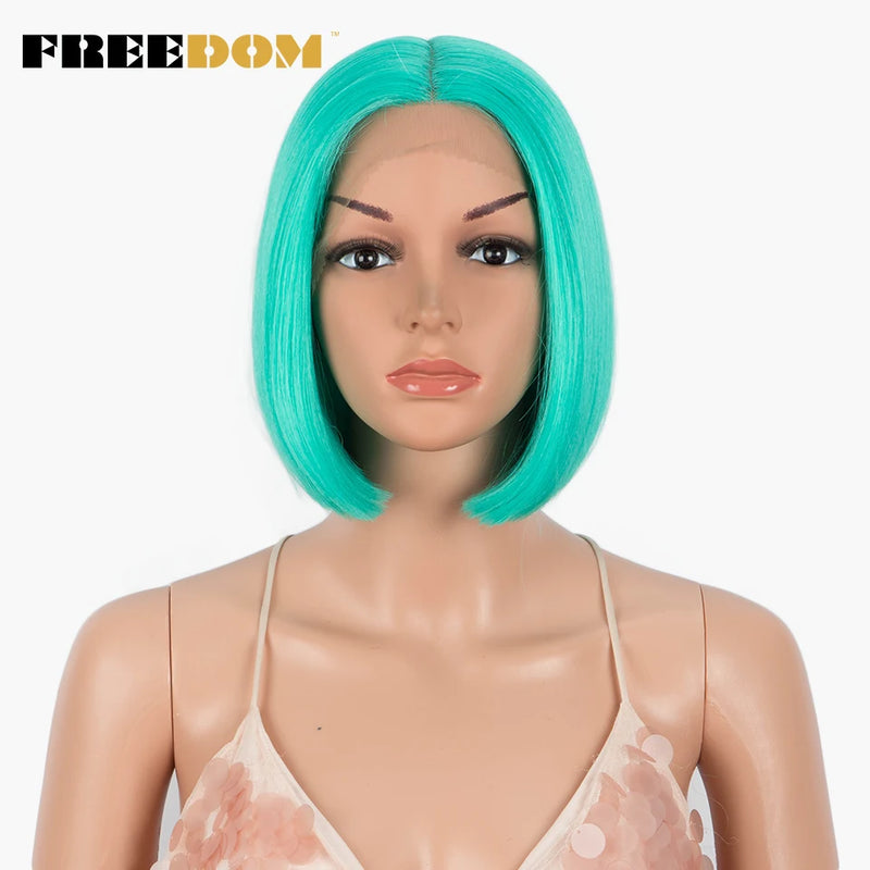 Short Straight Synthetic Bob, Lace Front, Synthetic Wigs for Women and Girls in 9 Colors.