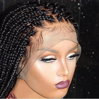 Jennifer Wholesale Handmade Micro Cornrow Box Braided Wigs Glueless Knotless Braid Lace Front Wigs Heat Resistant Synthetic Hair Sweet T 52