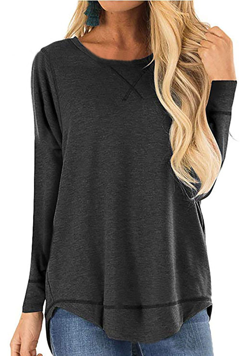 Short Sleeve Top, Loose Fit, O-Neck, Soft Stretch in Solid Colors for Women & Girls