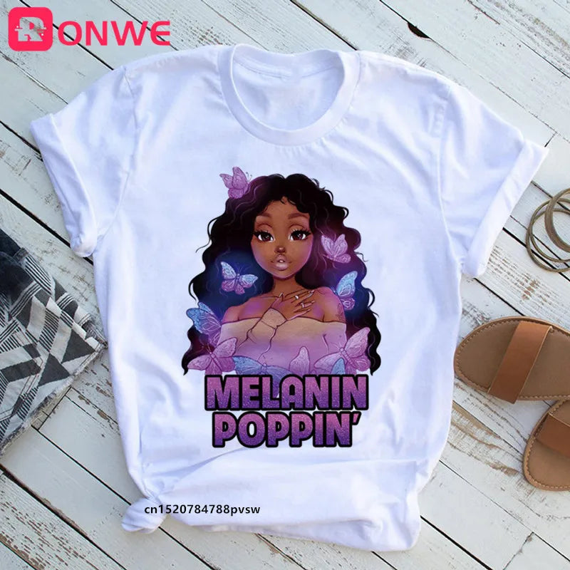 Beautiful African Lady Women T-shirt Girl Sisters Black Lives Matter Funny 90S Print Tops Tee,Drop Ship SWEET T 52