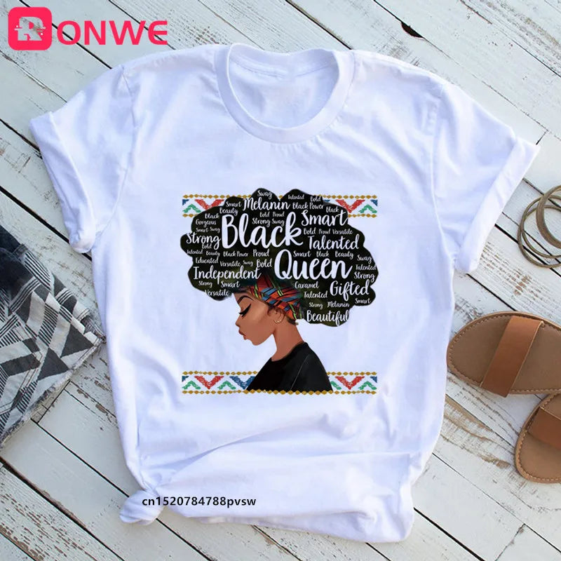 Beautiful African Lady Women T-shirt Girl Sisters Black Lives Matter Funny 90S Print Tops Tee,Drop Ship SWEET T 52