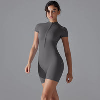 Wholesale Gym One Piece Yoga Romper Zipper Short Sleeve Fitness Jumpsuit for Women Sweet T 52