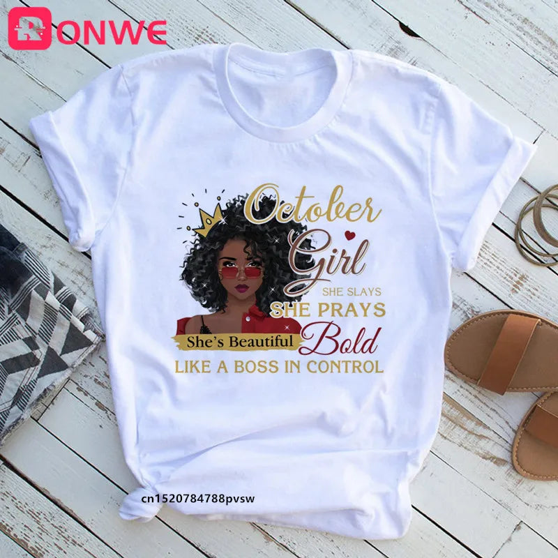 Beautiful African Lady Women T-shirt Girl Sisters Black Lives Matter Funny 90S Print Tops Tee,Drop Ship SWEET T 52