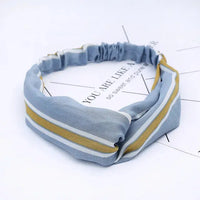 Bohemian Criss-Cross Elastic Hair Bands - Knot Headbands for Women & Girls - Bandana Girls Striped Hairwear-Headbands-SWEET T 52