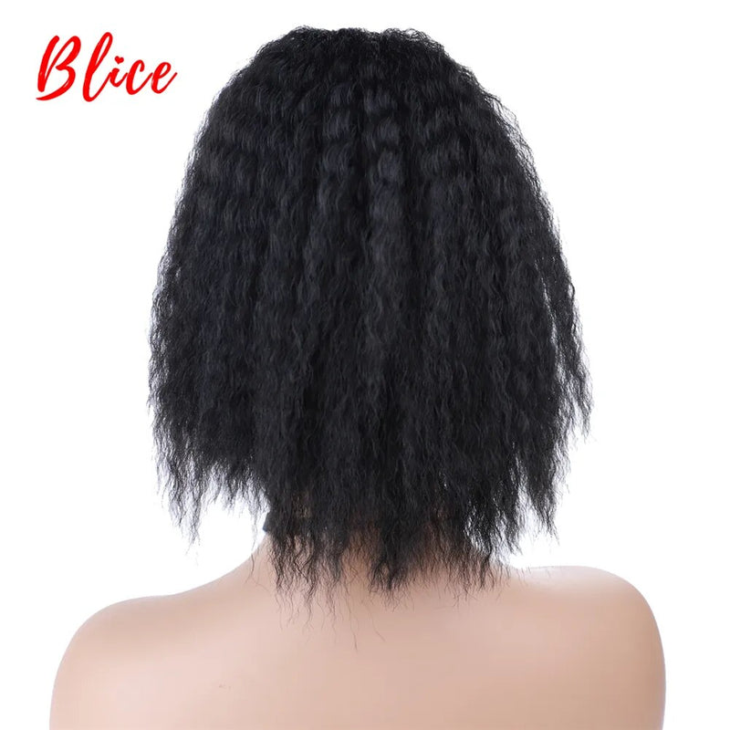 Synthetic Curly Hair Ponytail Extension Wig, Kinky Straight, All in one Easy to Wear Hat/Wig for Women & Girls