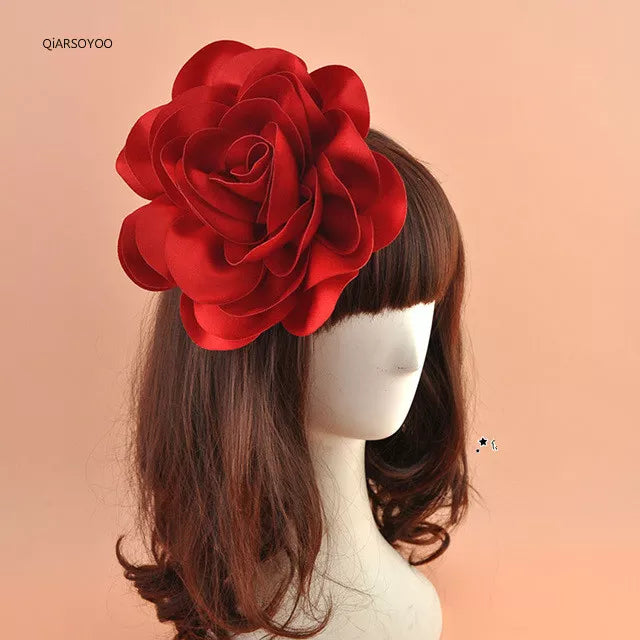 Big Satin Flower Hair Clip For Women & Girls - Fashionable Hair Accessories-hair accessories-SWEET T 52