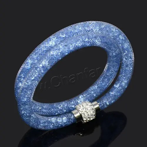 Crystal Mesh Net Double Bracelets, Multicolor Crystal Charm Bracelets For Women & Girls-Bracelet-SWEET T 52