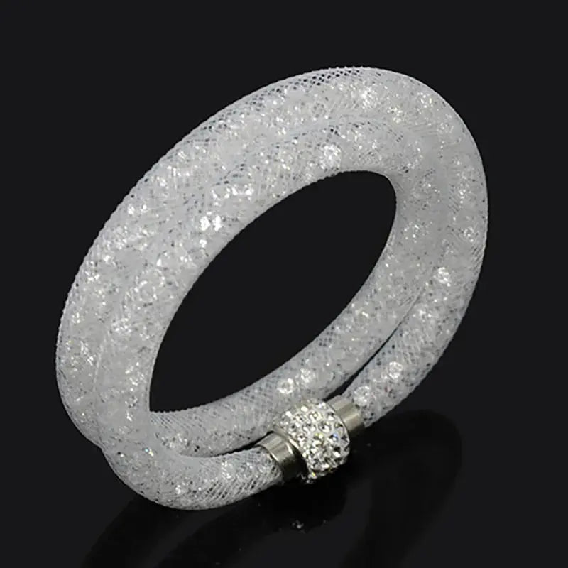 Crystal Mesh Net Double Bracelets, Multicolor Crystal Charm Bracelets For Women & Girls-Bracelet-SWEET T 52