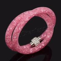 Crystal Mesh Net Double Bracelets, Multicolor Crystal Charm Bracelets For Women & Girls-Bracelet-SWEET T 52