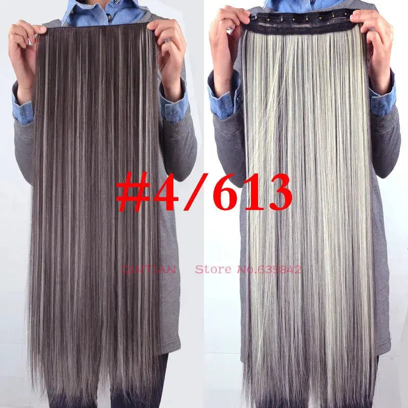 Synthetic Straight Hair 5-Clips, Clip in, One Piece Hair Extensions for Women and Girls - Hairpieces-hair accessories-SWEET T 52