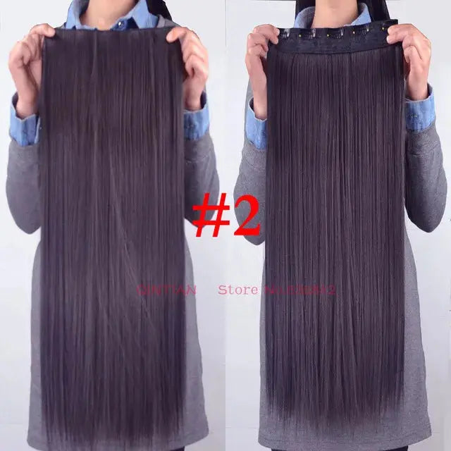 Synthetic Straight Hair 5-Clips, Clip in, One Piece Hair Extensions for Women and Girls - Hairpieces-hair accessories-SWEET T 52