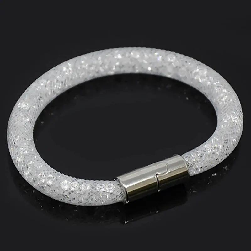 Mesh Net Bracelet For Women & Girls. Resin Crystal Fill, Magnetic Metal Clasp Jewelry-Bracelet-SWEET T 52