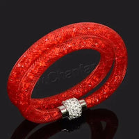 Crystal Mesh Net Double Bracelets, Multicolor Crystal Charm Bracelets For Women & Girls-Bracelet-SWEET T 52