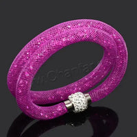 Crystal Mesh Net Double Bracelets, Multicolor Crystal Charm Bracelets For Women & Girls-Bracelet-SWEET T 52