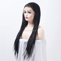 Micro Braiding Synthetic Hair Lace Front Wigs and Braided Wigs for Women