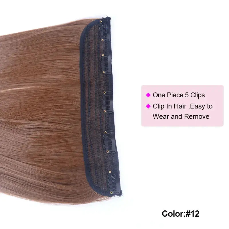 Synthetic Straight Hair 5-Clips, Clip in, One Piece Hair Extensions for Women and Girls - Hairpieces-hair accessories-SWEET T 52