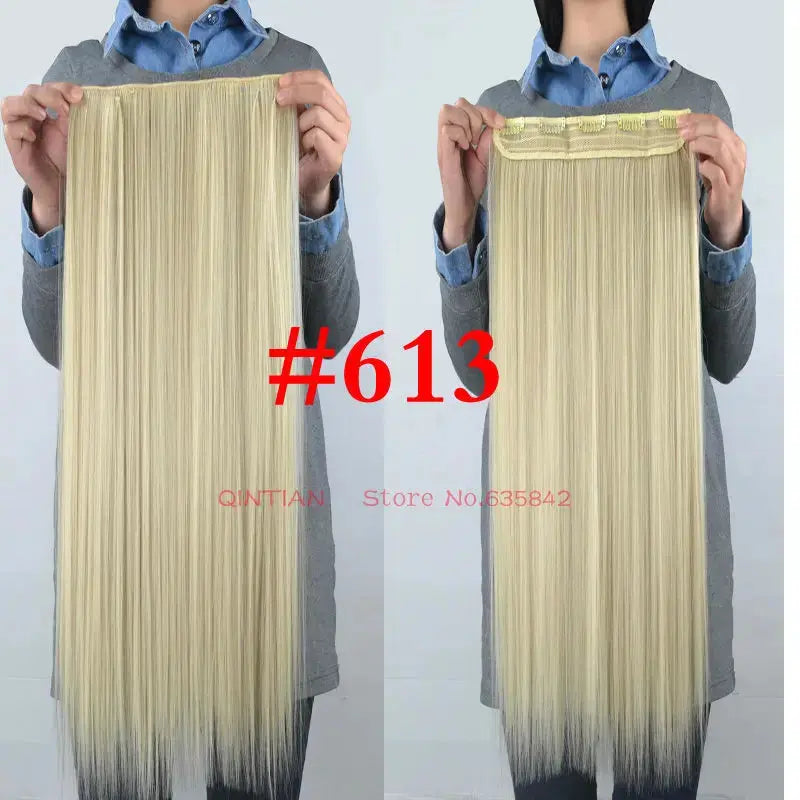 Synthetic Straight Hair 5-Clips, Clip in, One Piece Hair Extensions for Women and Girls - Hairpieces-hair accessories-SWEET T 52