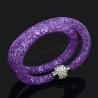 Crystal Mesh Net Double Bracelets, Multicolor Crystal Charm Bracelets For Women & Girls-Bracelet-SWEET T 52