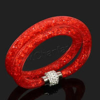 Crystal Mesh Net Double Bracelets, Multicolor Crystal Charm Bracelets For Women & Girls-Bracelet-SWEET T 52