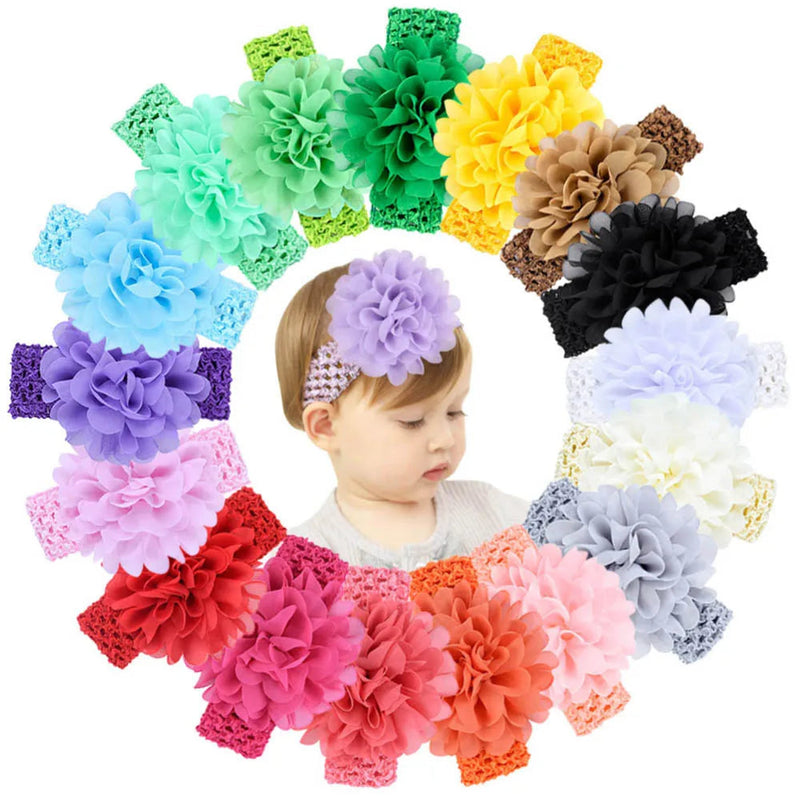 Head Band for Infants/Toddlers - Girls' Headbands, Chiffon Flower, Soft Stretchy Hair Band Accessories Sweet T 52