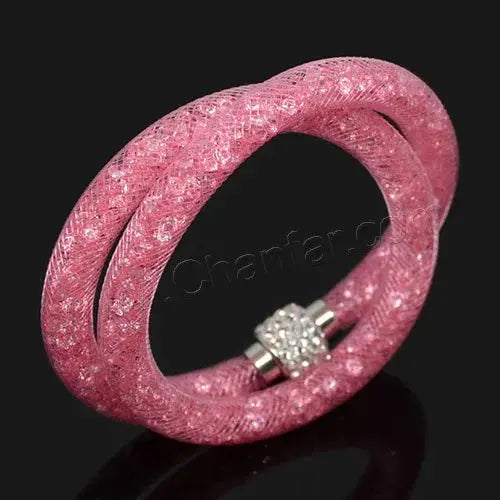 Crystal Mesh Net Double Bracelets, Multicolor Crystal Charm Bracelets For Women & Girls-Bracelet-SWEET T 52
