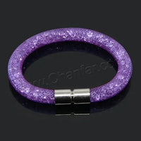 Mesh Net Bracelet For Women & Girls. Resin Crystal Fill, Magnetic Metal Clasp Jewelry-Bracelet-SWEET T 52