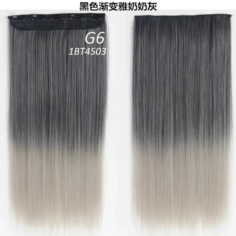 Synthetic Straight Hair 5-Clips, Clip in, One Piece Hair Extensions for Women and Girls - Hairpieces-hair accessories-SWEET T 52
