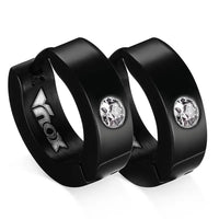 Cute Hoop Earrings in Stainless Steel and Crystal, Ear Cuffs, Brincos Huggie Jewelry for Men and Women-earrings-SWEET T 52