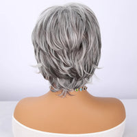 2025 Popular Vanilla Milk Tea White Gray Bangs Wig Female Short Hair and Micro-volume Transparent Synthetic Wig SM533 Sweet T 52