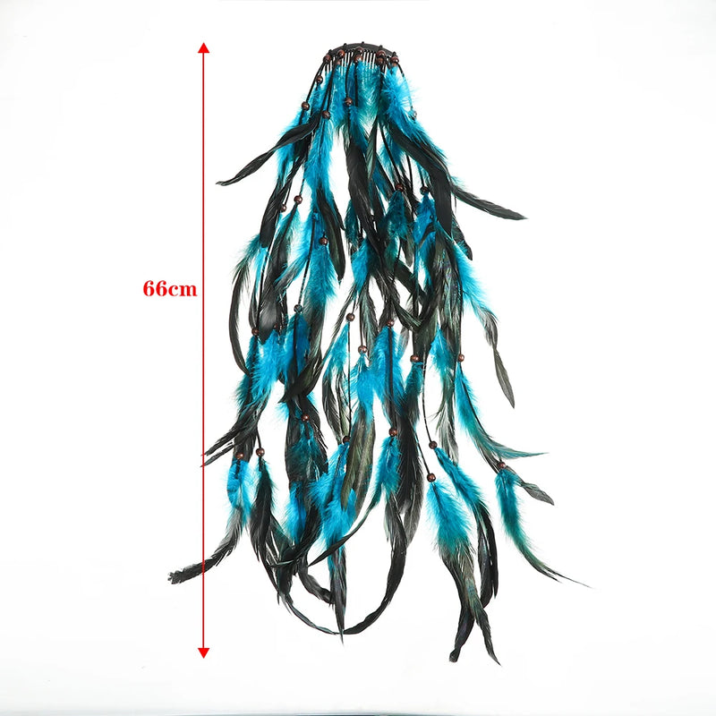 Tassel Feather Hair Combs/Hairpins for Women/Men (Unisex), Colorful Headdress/Hairwear/Hair Clip