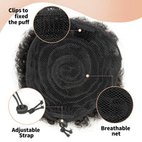 Afro Puff Kinky Curly Drawstring Ponytail - 4, 6 & 8 Inch, 8 Shades