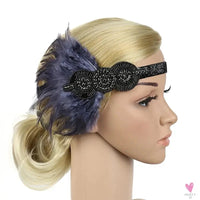 Hair Accessories - Peacock, Black Rhinestone, Beaded, Sequin 1920s Vintage Gatsby Party Headpieces for Women Sweet T 52
