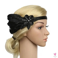 Hair Accessories - Peacock, Black Rhinestone, Beaded, Sequin 1920s Vintage Gatsby Party Headpieces for Women Sweet T 52