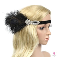 Hair Accessories - Peacock, Black Rhinestone, Beaded, Sequin 1920s Vintage Gatsby Party Headpieces for Women Sweet T 52