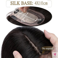 Hair Toppers - 7x13 cm Women's Hair Topper Clip, Natural 100% Human Hair For Women and Girls, Silk Based Clip-In Hair Extension-hair accessories-SWEET T 52