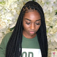Handmade Micro Cornrow Box Braided Wigs - Glueless Knotless Braid Lace Front Wigs, Heat Resistant Synthetic Hair Sweet T 52