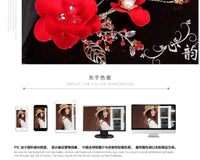 Red Hairpins/Bride Hair Clips - Vintage Chinese Wedding Hair Accessories for Women and Girls-hair accessories-SWEET T 52