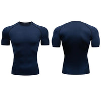 Quick Drying Elastic T-Shirt for Men & Boys, Anti-Wrinkle in 8 Solid Colors for Gym or Sports