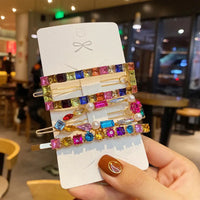 Fashion Crystal Hair Clips For Women and Girls, Pearl Hairpins, Rhinestone Barrette Sets, Geometric Hair Jewelry Accessories-hair accessories-SWEET T 52