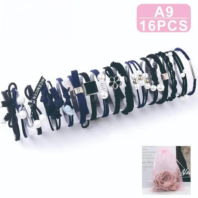 8/9/12/16/25PCS Pure and Fresh Sweet starry sky Series Maiden Elastic Hair Bands