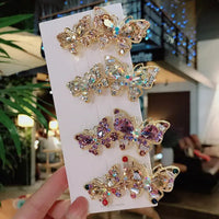Retro Full Diamond Hairpins for Women & Girls. Fashion Hairpins, Rhinestone Hair Accessories, Butterfly Hairpins - SWEET T 52