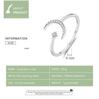 925 Sterling Silver Open Adjustable Rings for Women & Girls. Wedding, Engagement, Anniversary or Gift Rings-ring-SWEET T 52