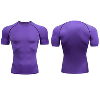 Quick Drying Elastic T-Shirt for Men & Boys, Anti-Wrinkle in 8 Solid Colors for Gym or Sports