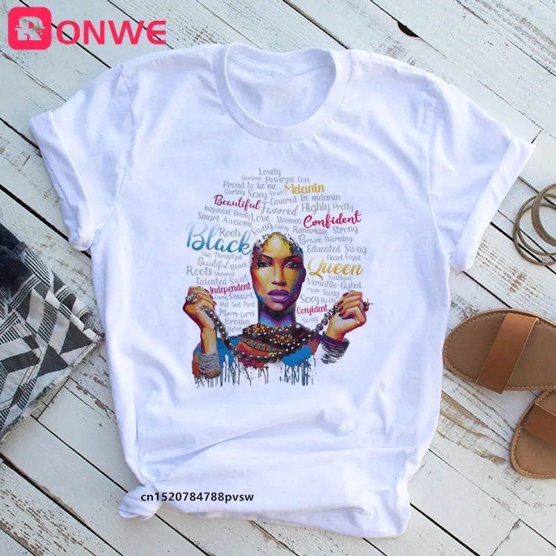 Beautiful African Lady Women T-shirt Girl Sisters Black Lives Matter Funny 90S Print Tops Tee,Drop Ship SWEET T 52