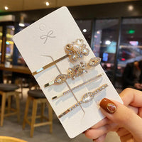 Fashion Crystal Hair Clips For Women and Girls, Pearl Hairpins, Rhinestone Barrette Sets, Geometric Hair Jewelry Accessories-hair accessories-SWEET T 52