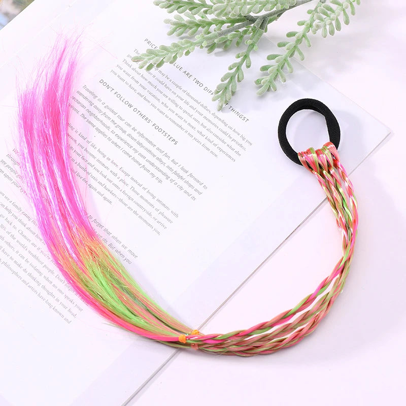 Girl's Colorful Ponytail Wig Headbands - Rubber Bands Headwear - Kids Hair Accessories/Hair Ornament