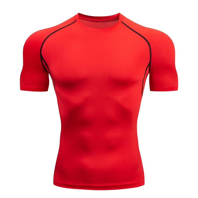 Quick Drying Elastic T-Shirt for Men & Boys, Anti-Wrinkle in 8 Solid Colors for Gym or Sports