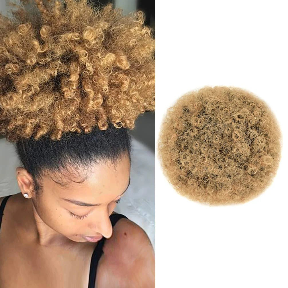Afro Puff Kinky Curly Drawstring Ponytail - 4, 6 & 8 Inch, 8 Shades