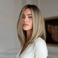 Futura Supple Lace  Brown Short Wig. Natural Straight Hair Points, Imported Silk and Chemical Fiber Women's Wig